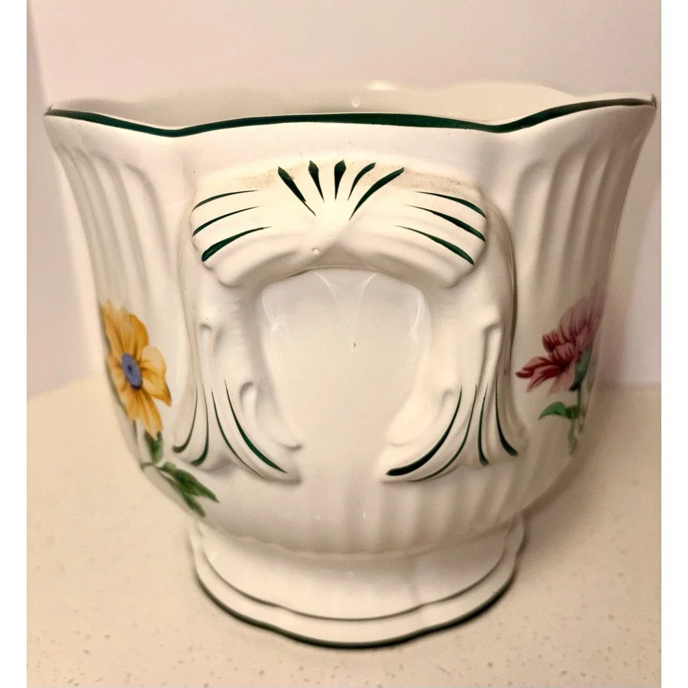 Vntg Tiffany & Co. Sinatra Cachepot Porcelain Jardiniere Planter Vase Portugal